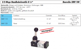 3/2-Wege-Handhebelventile G 1/8", Baureihe XMV 100